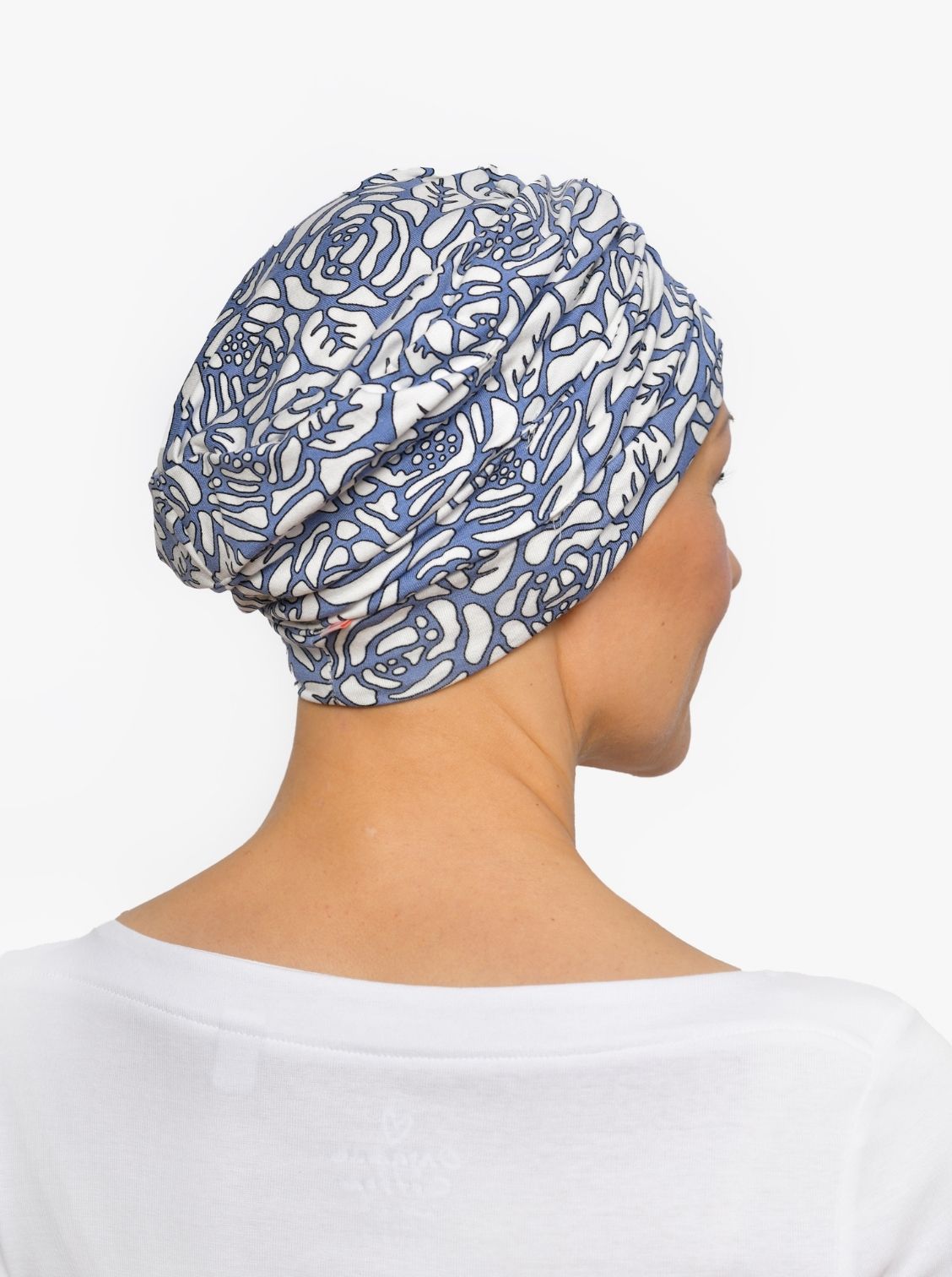 blauw chemo mutsje haaruitval door kanker