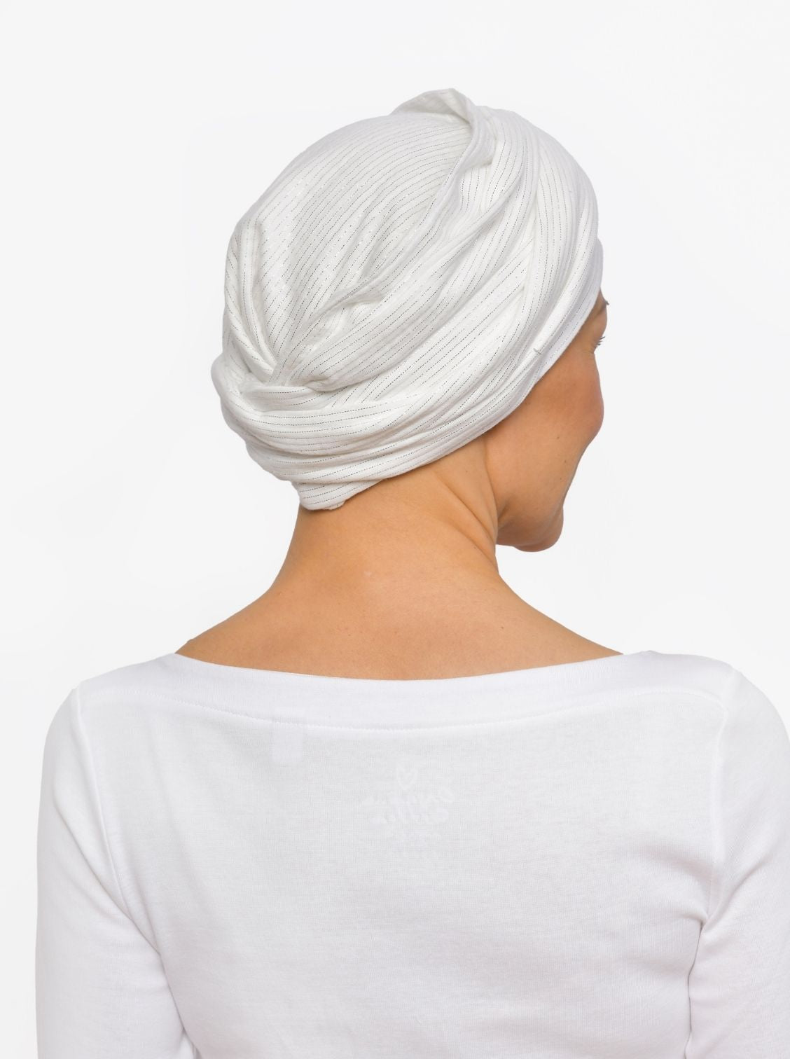 Wikkelsjaal katoen Hannah - Ecru Shimmer Stripe