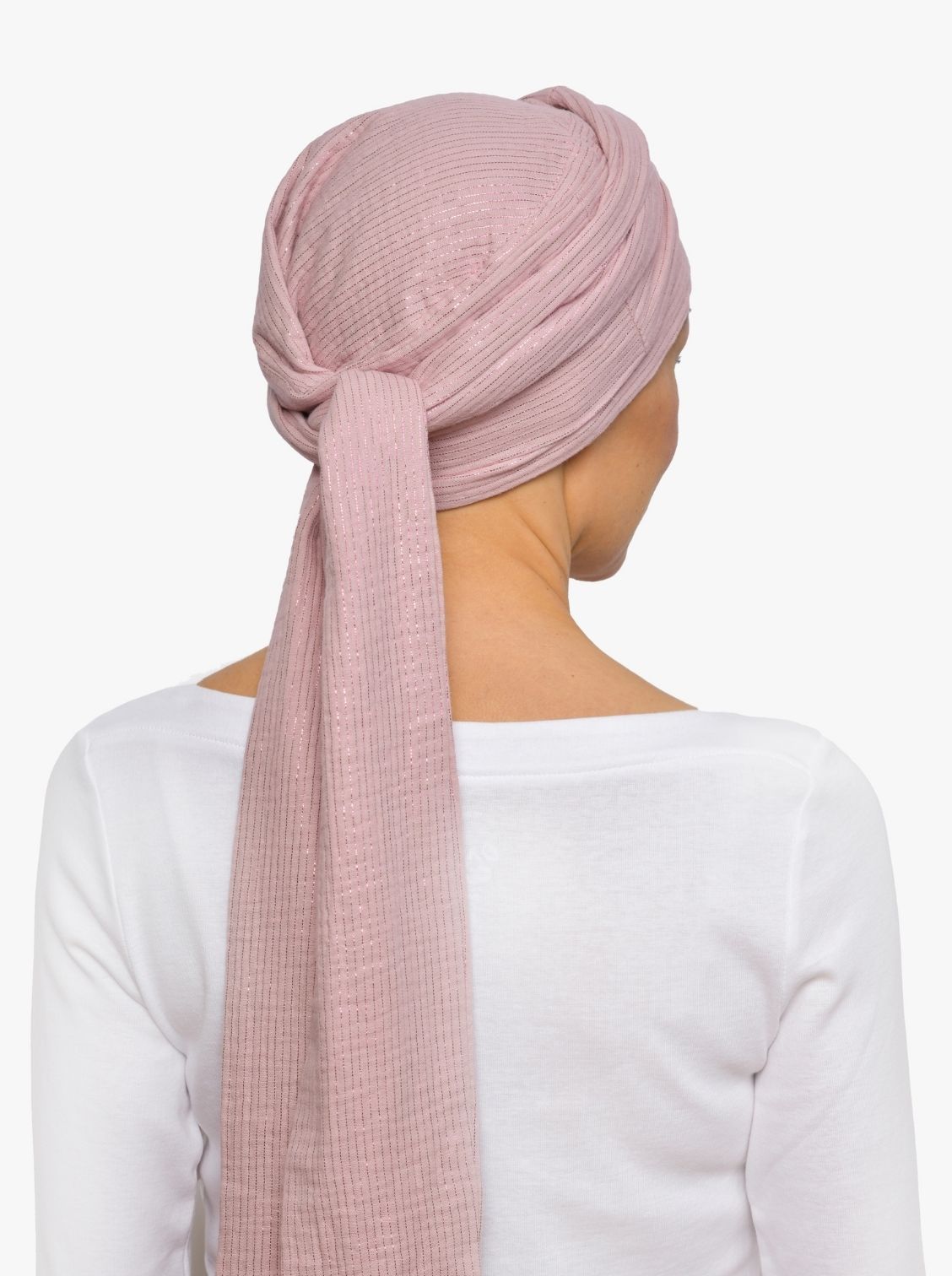 Wikkelsjaal katoen Hannah – Pink Shimmer Stripe