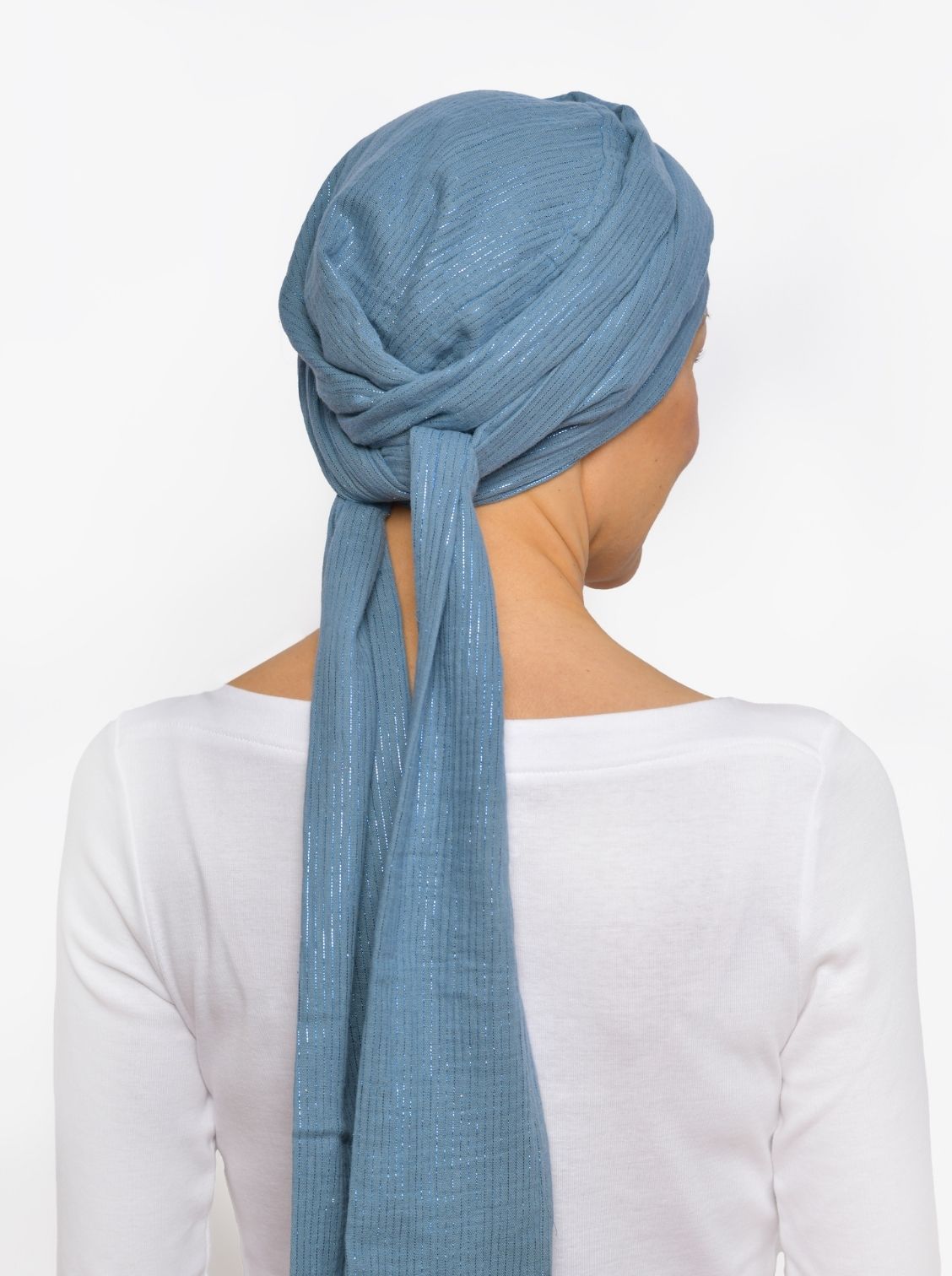 Wikkelsjaal katoen Hannah - Stormy Shimmer Stripe