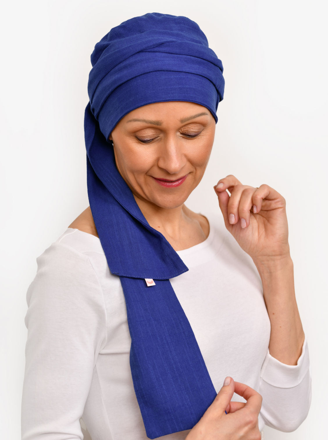 Wikkelsjaal katoen Hannah - Ink blue