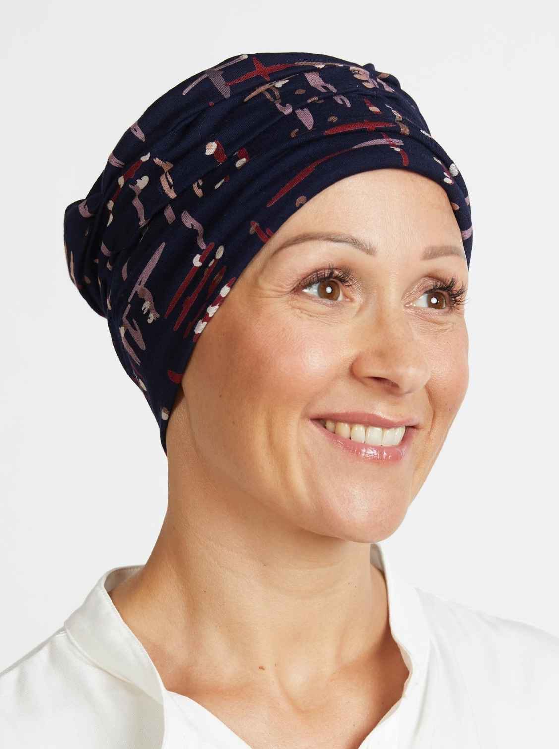 blauw chemo mutsje haarverlies
