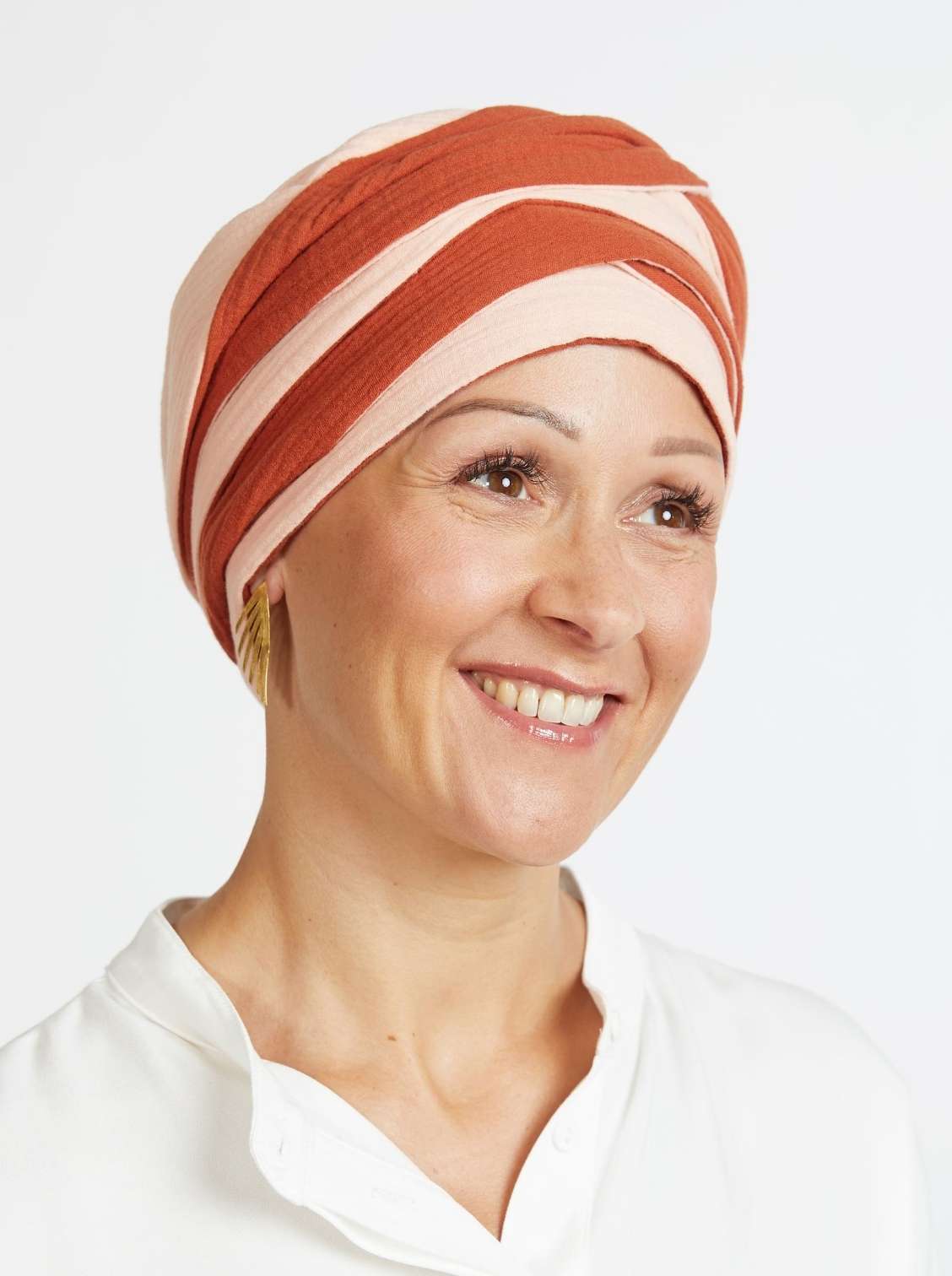 Head scarf cotton Hannah – Rusty blush