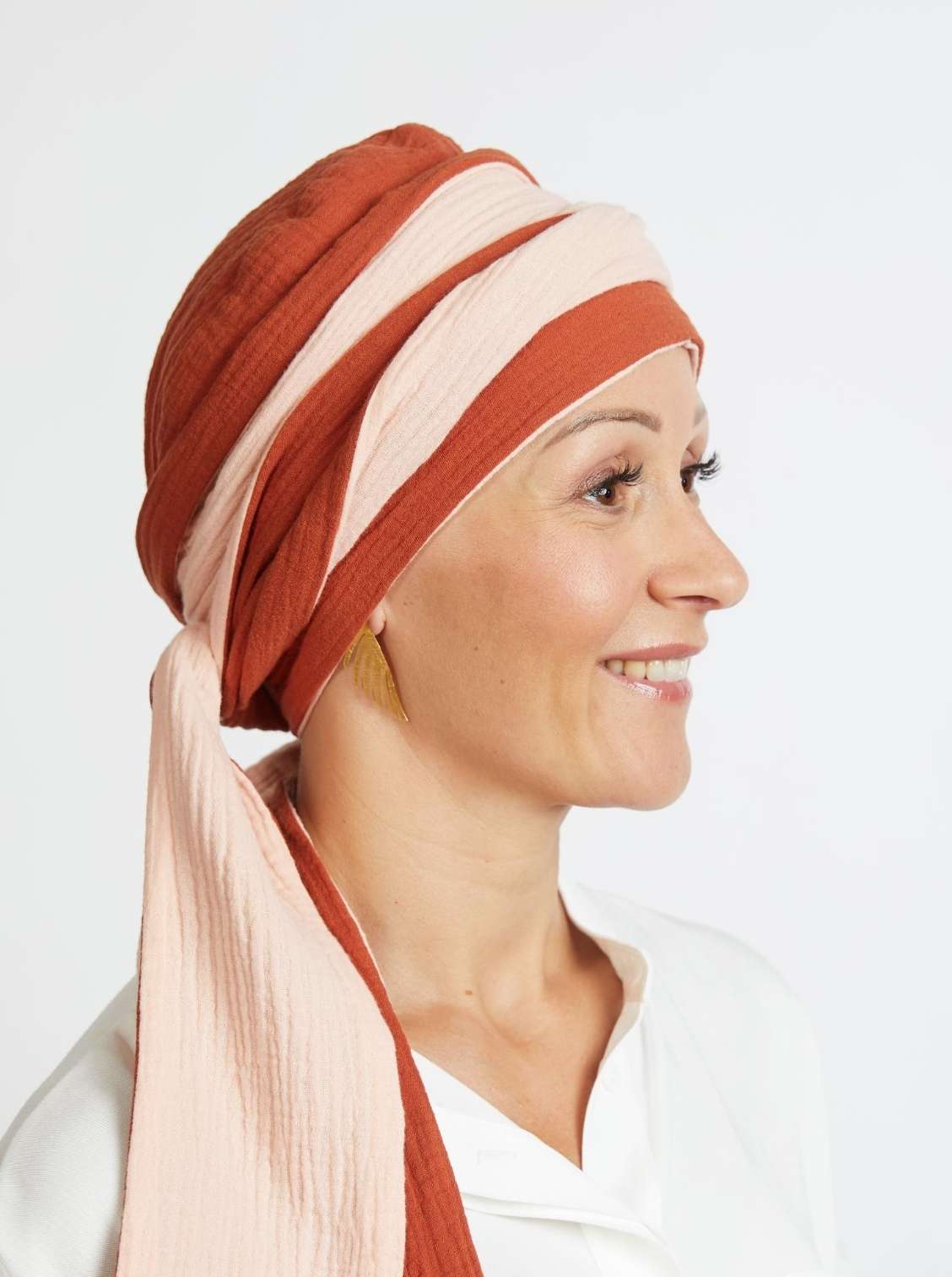 Head scarf cotton Hannah – Rusty blush