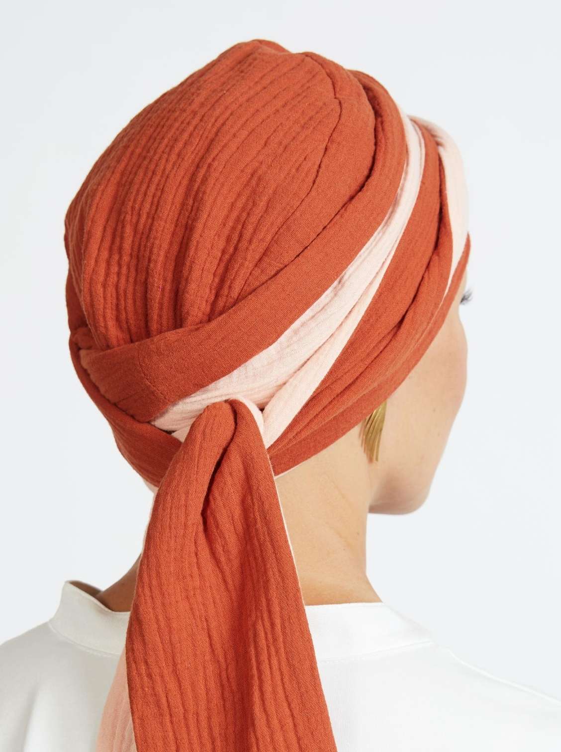 Head scarf cotton Hannah – Rusty blush