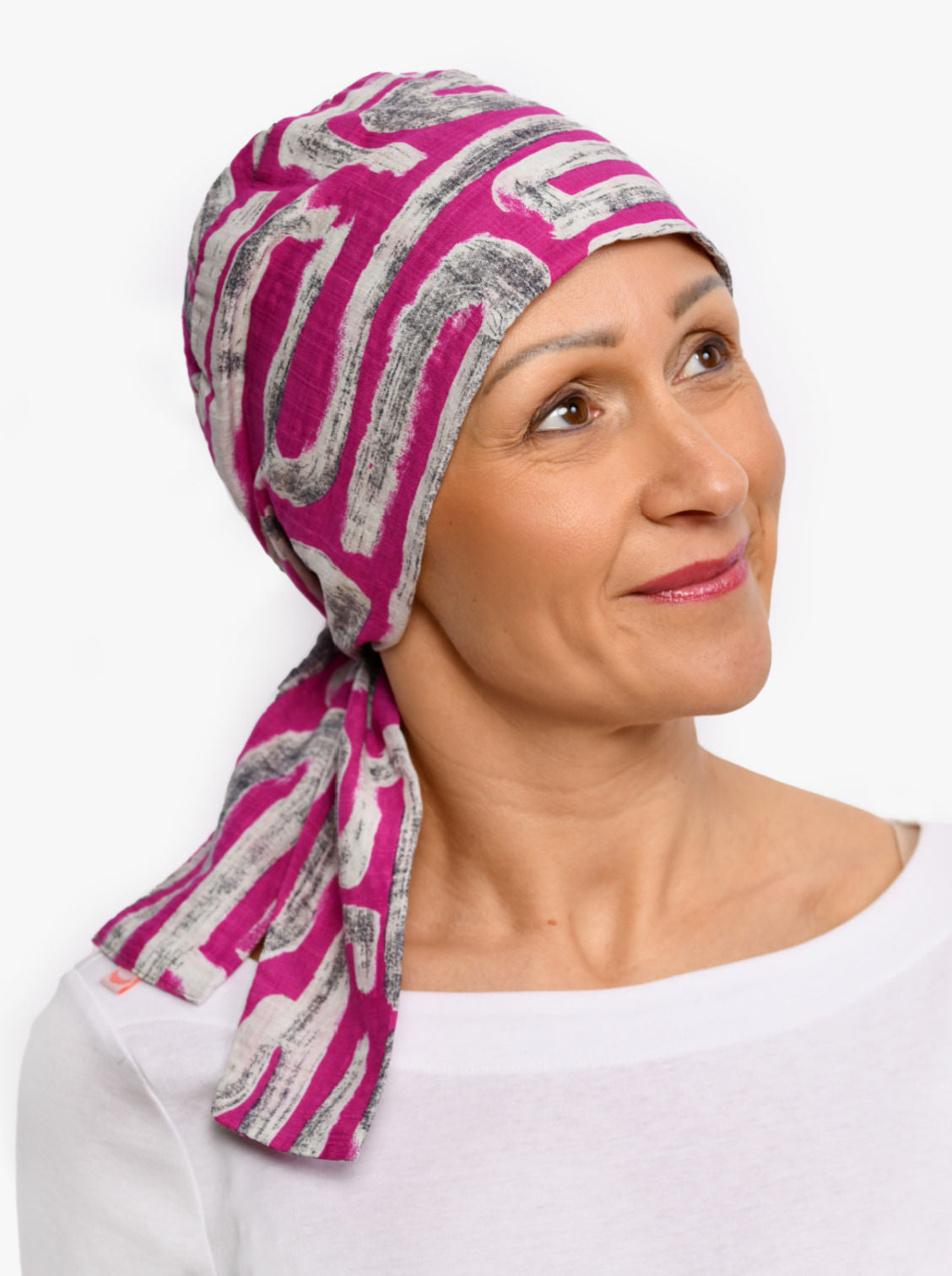 Chemo hoofddoekje Audrey - Pink lino