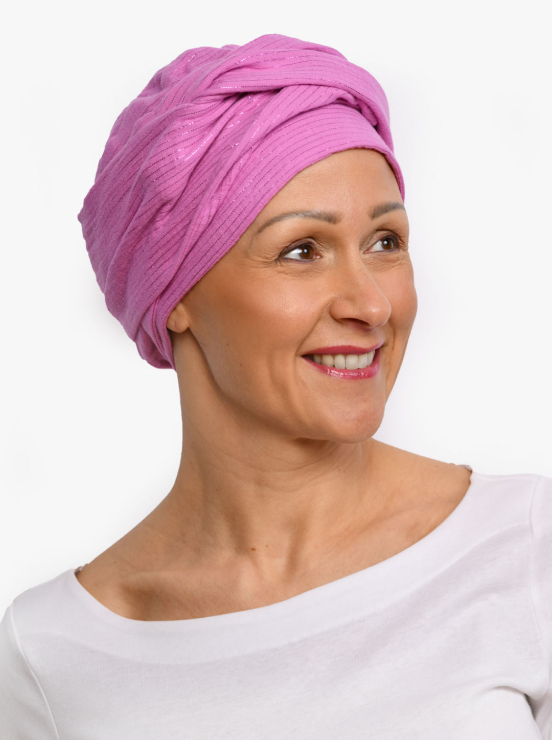 Wikkelsjaal katoen Hannah – Fuchsia Shimmer Stripe