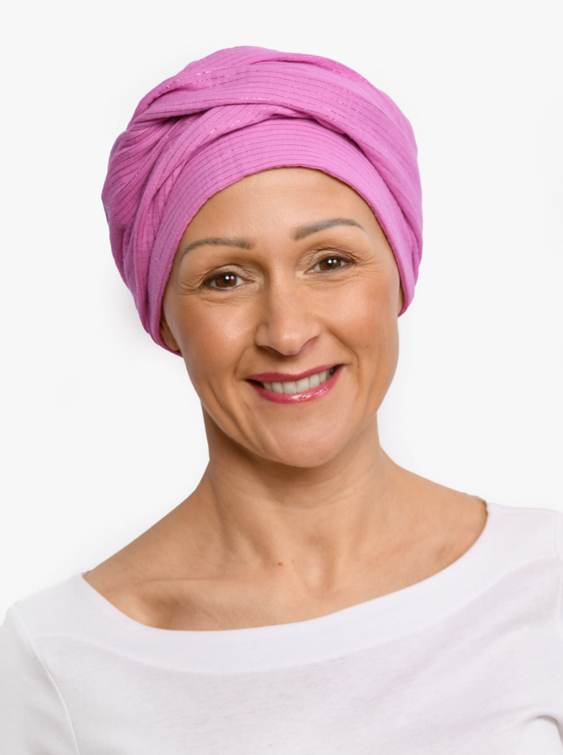 Wikkelsjaal katoen Hannah – Fuchsia Shimmer Stripe