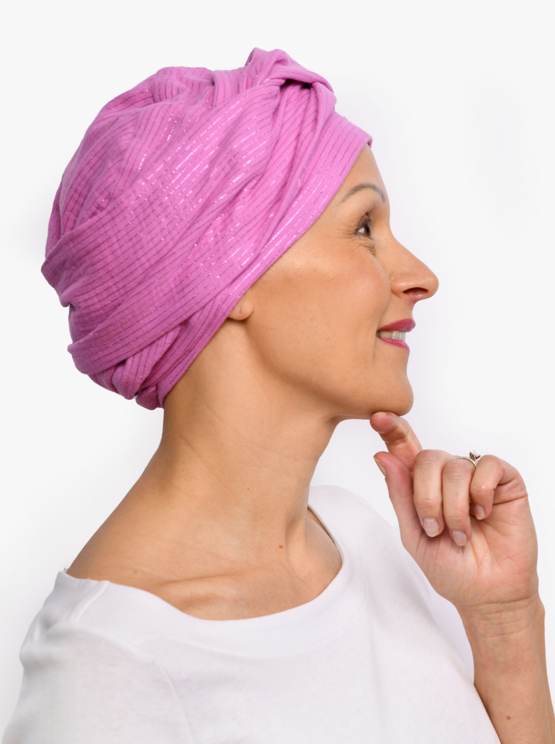Wikkelsjaal katoen Hannah – Fuchsia Shimmer Stripe