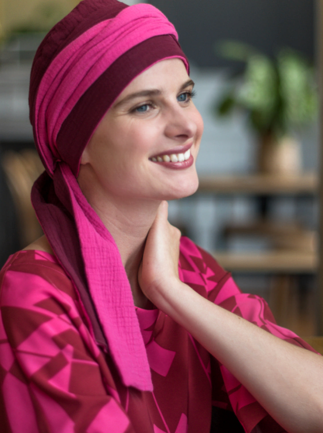 chemo sjaal bordeaux