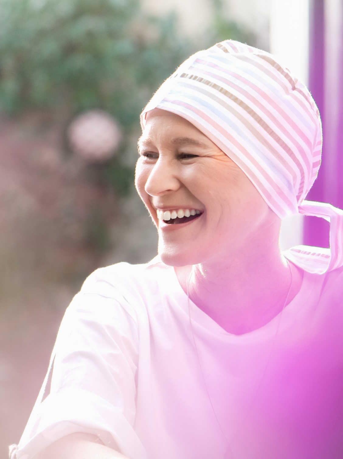 luchtig chemo hoofddoekje in katoen