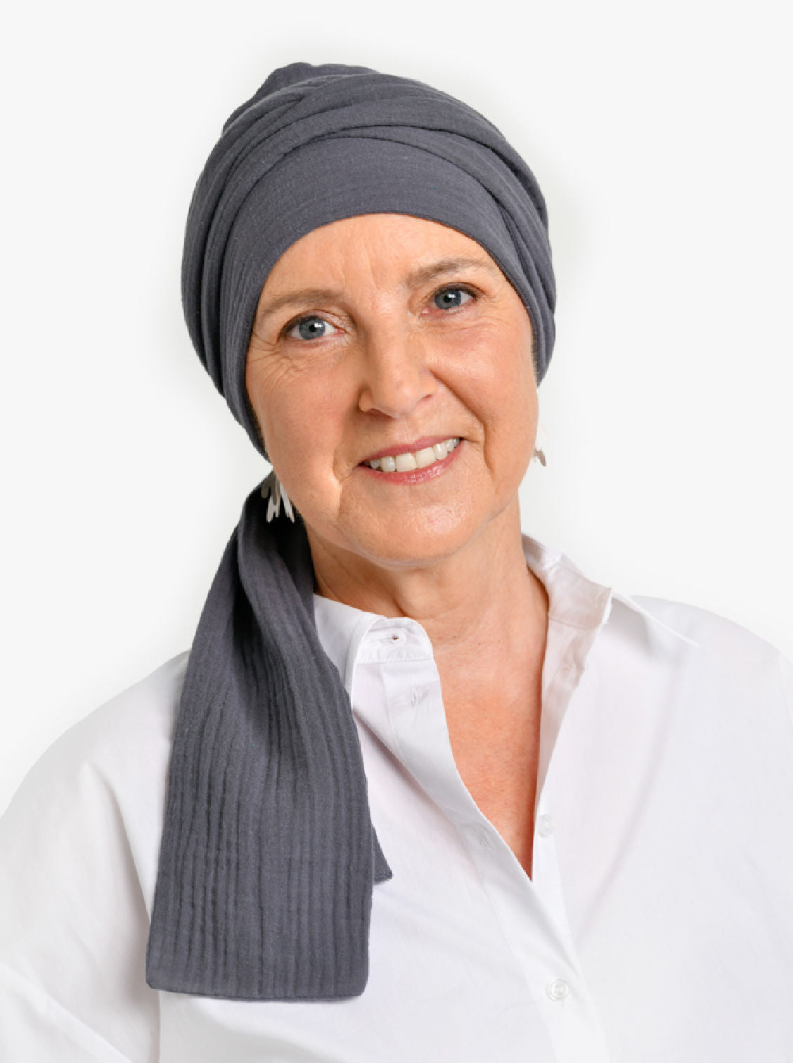 Wikkelsjaal katoen Hannah - Dark grey