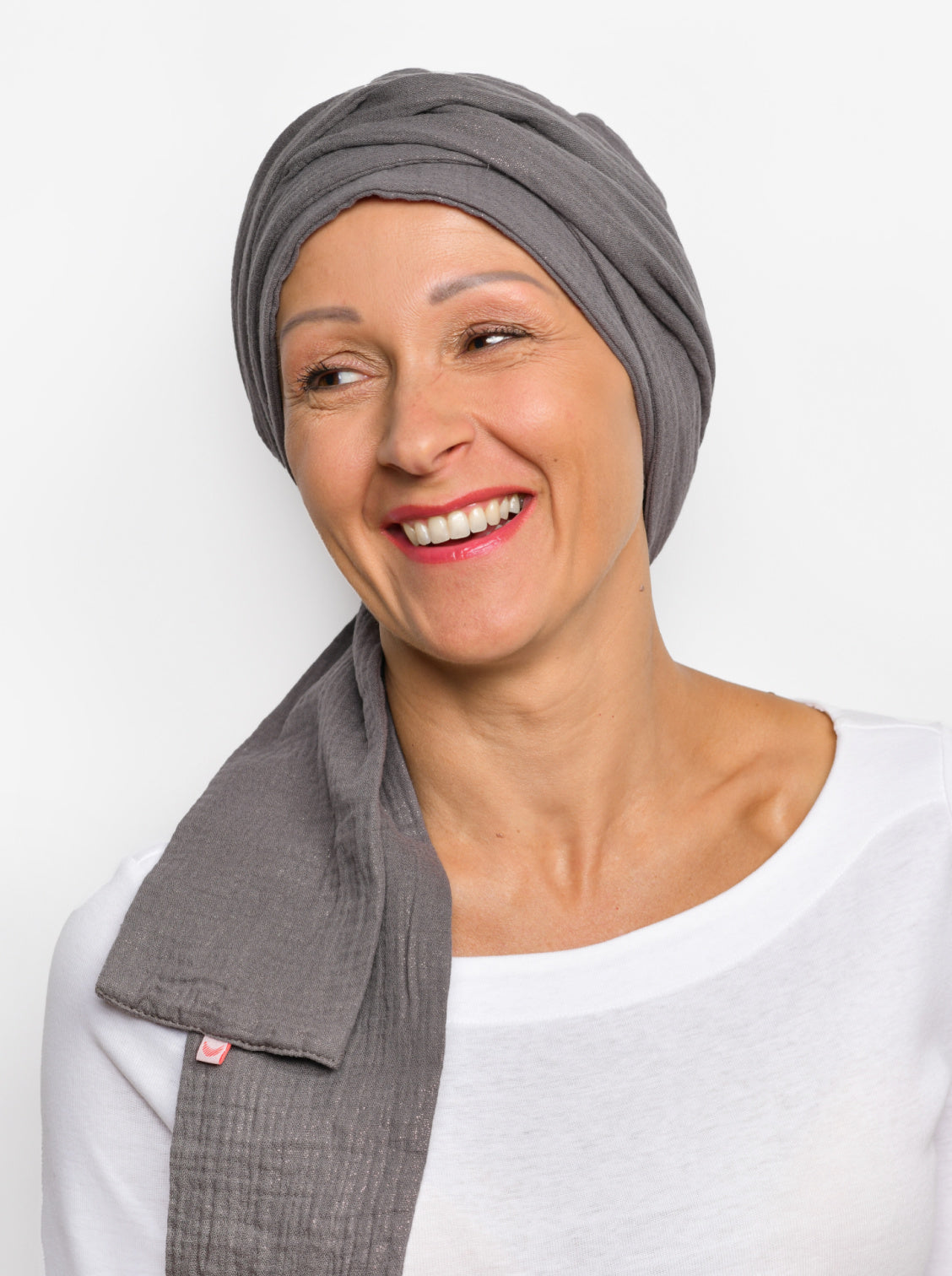 grijze sjaal chemo knopen