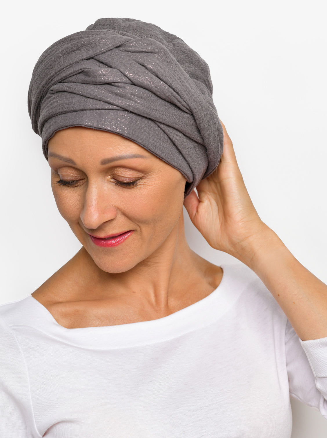 grijze sjaal chemo knopen