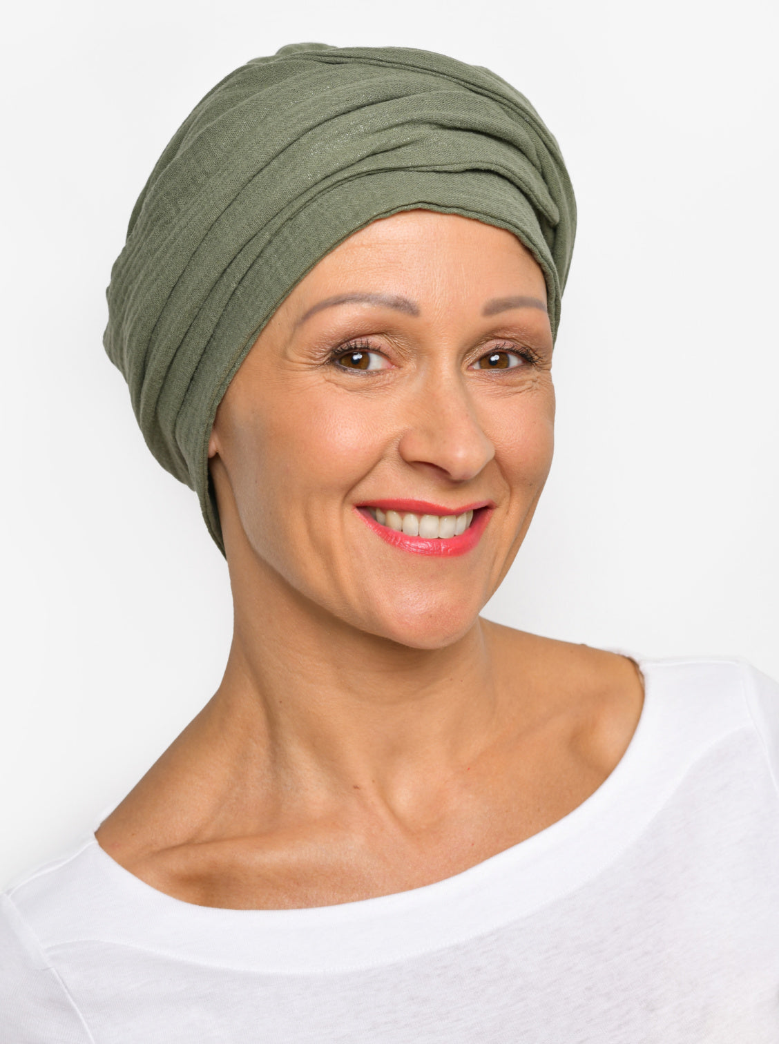Wikkelsjaal katoen Hannah - Kaki Bling