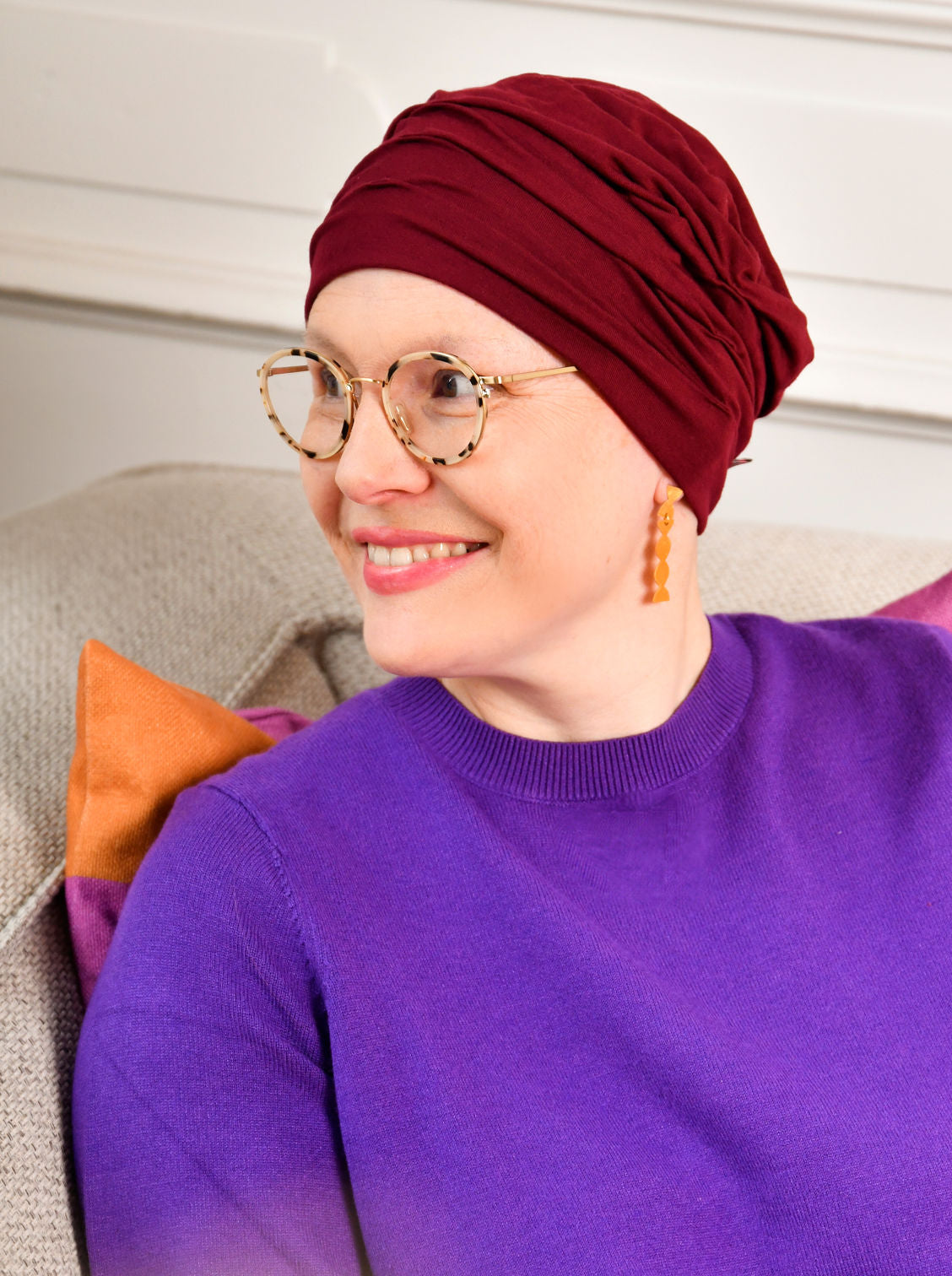 Chemo mutsje Marlene - Bordeaux