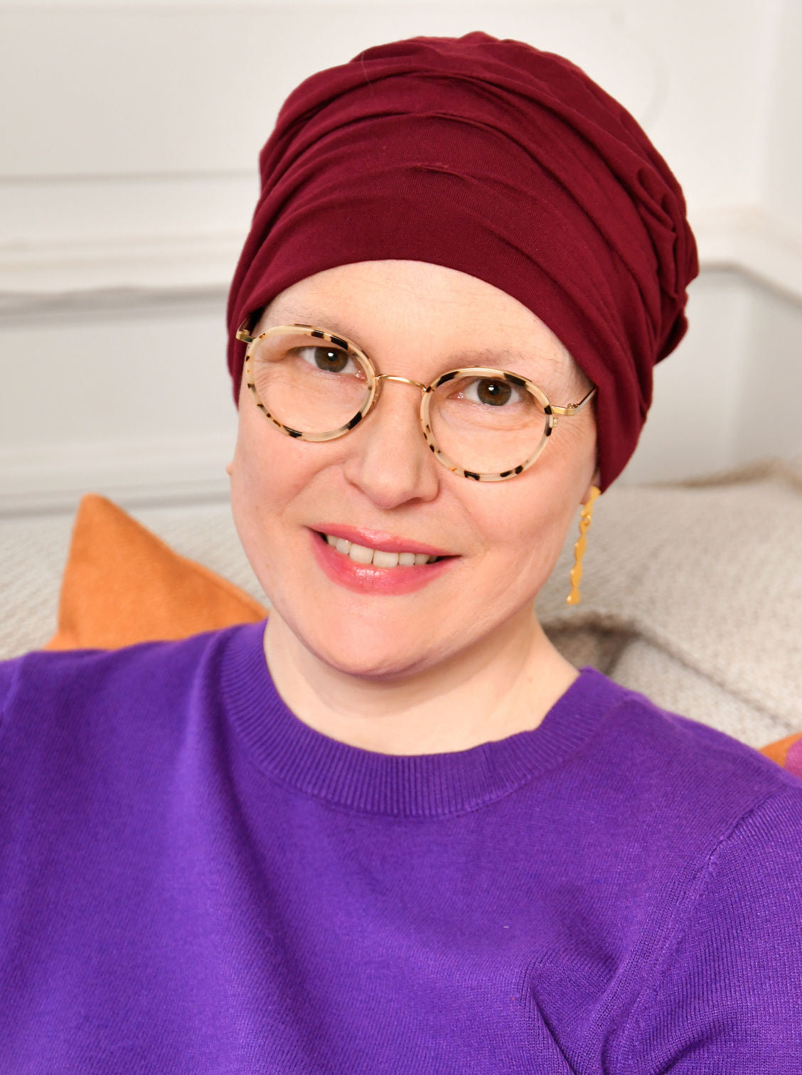Chemo mutsje Marlene - Bordeaux