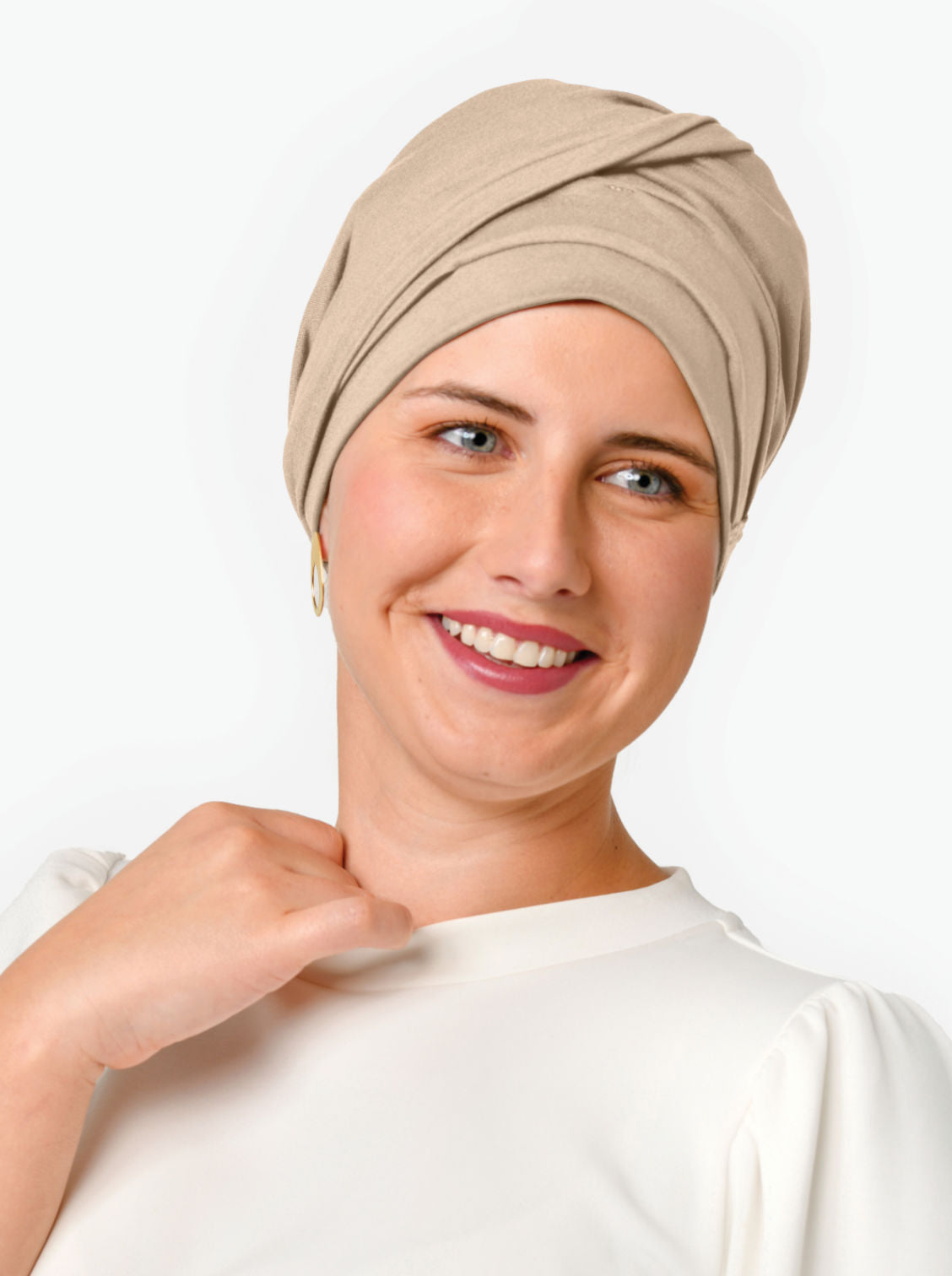 beige chemo sjaaltje haaruitval