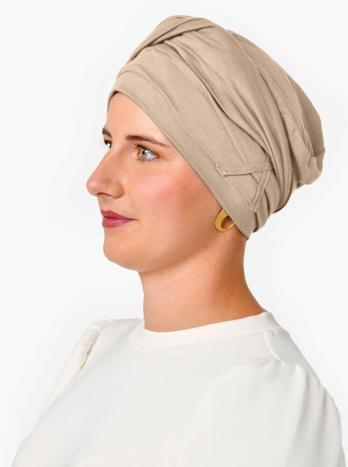 beige chemo sjaaltje haaruitval