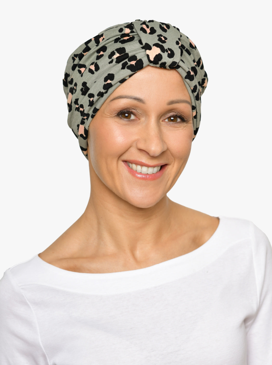 Turban chimio Sophia - Olive Leopard