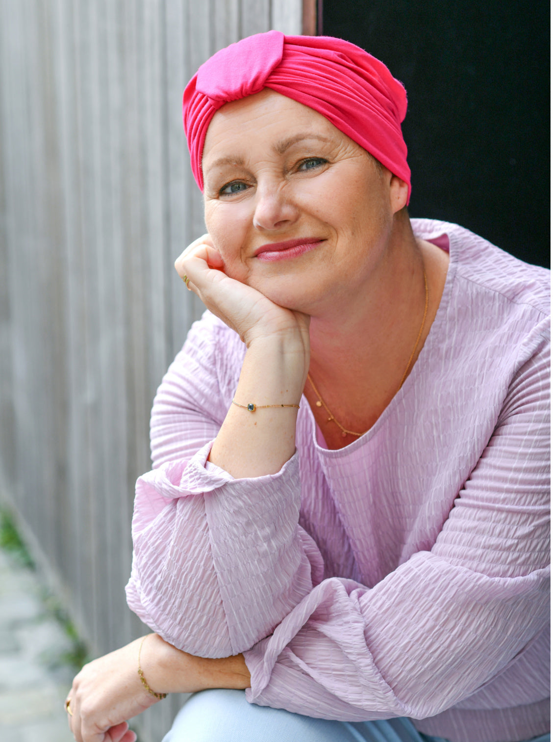 Turban mutsje Sophia – Fuchsia