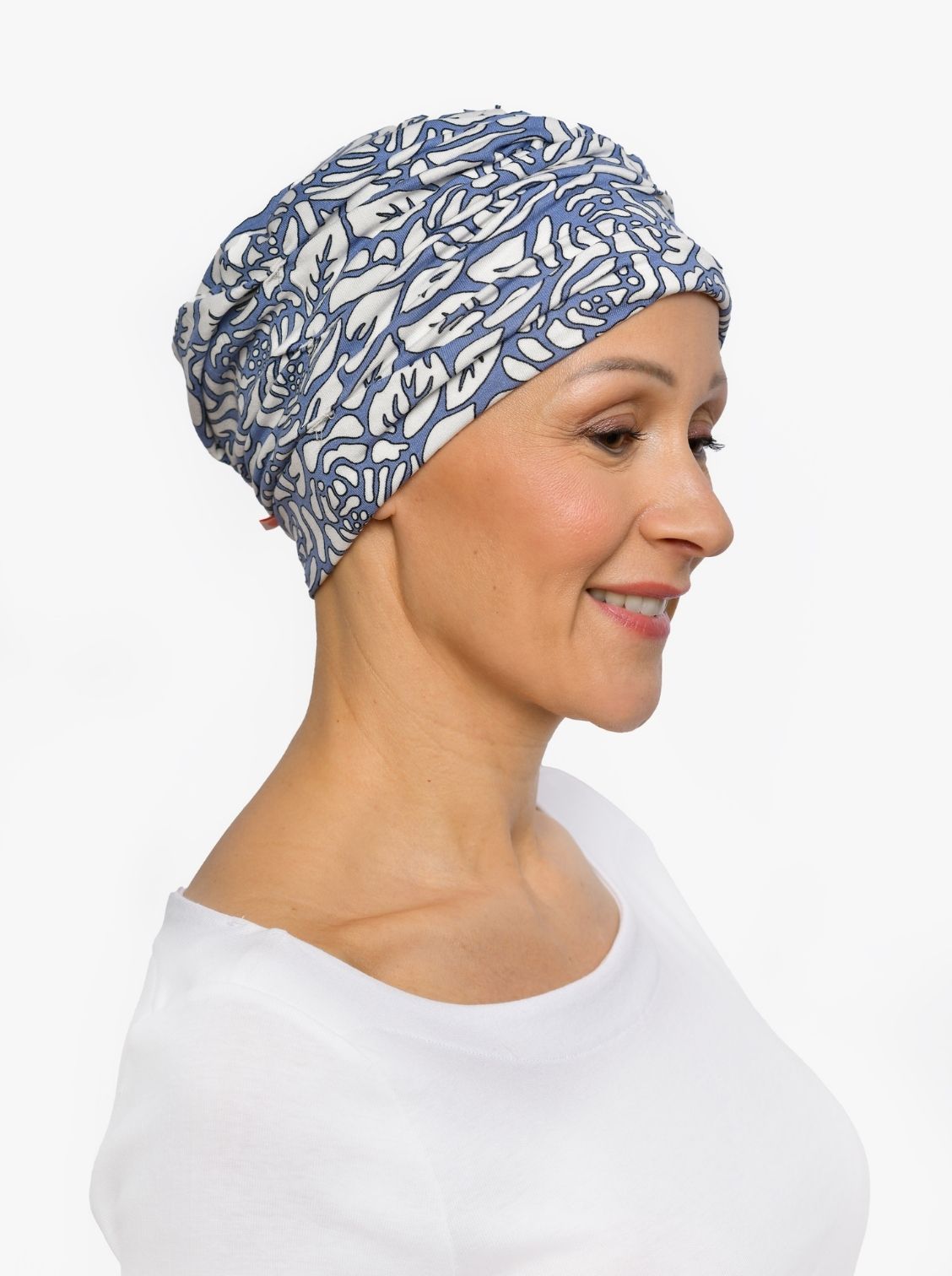 blauw chemo mutsje haaruitval door kanker