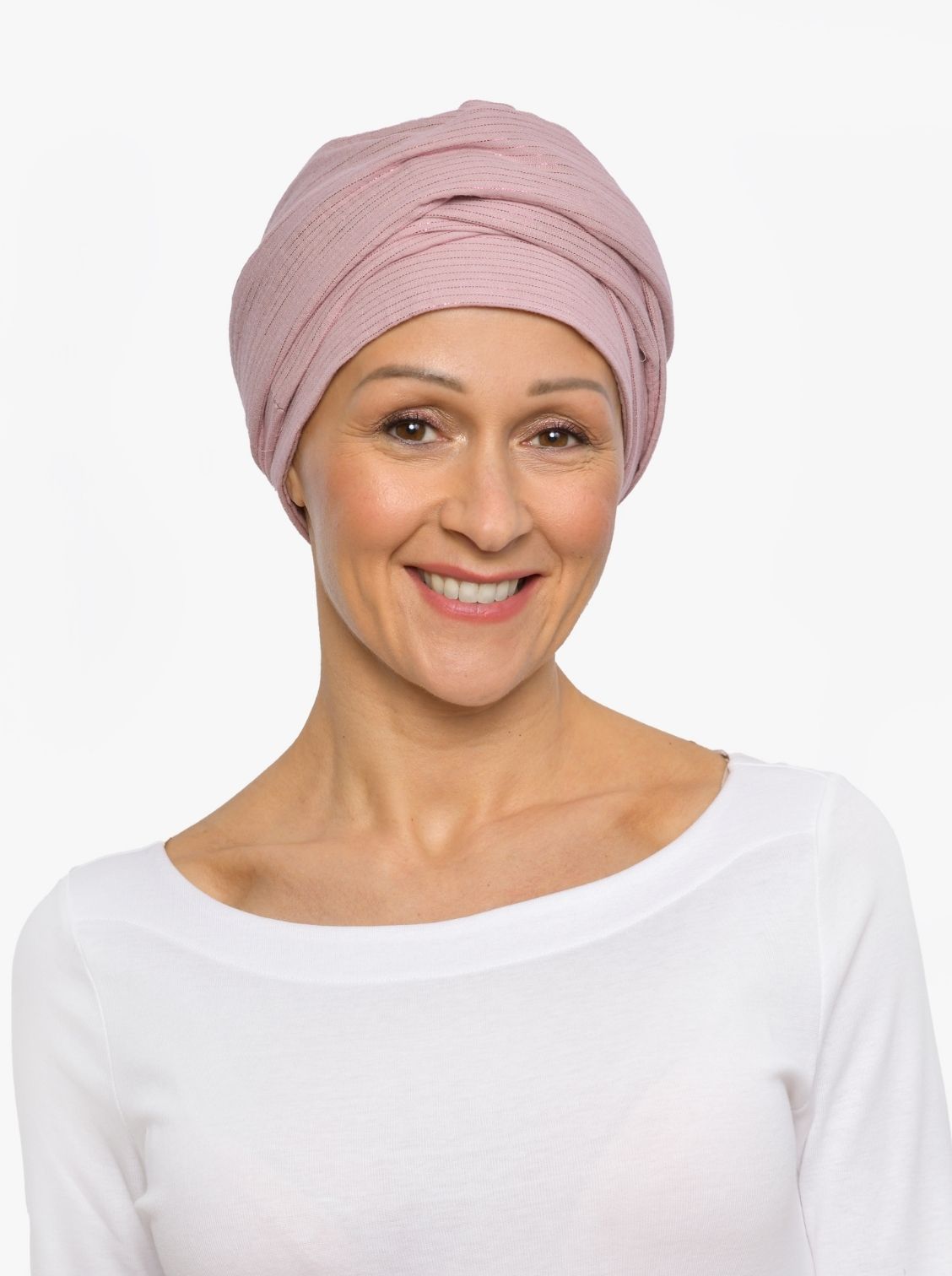 Wikkelsjaal katoen Hannah – Pink Shimmer Stripe