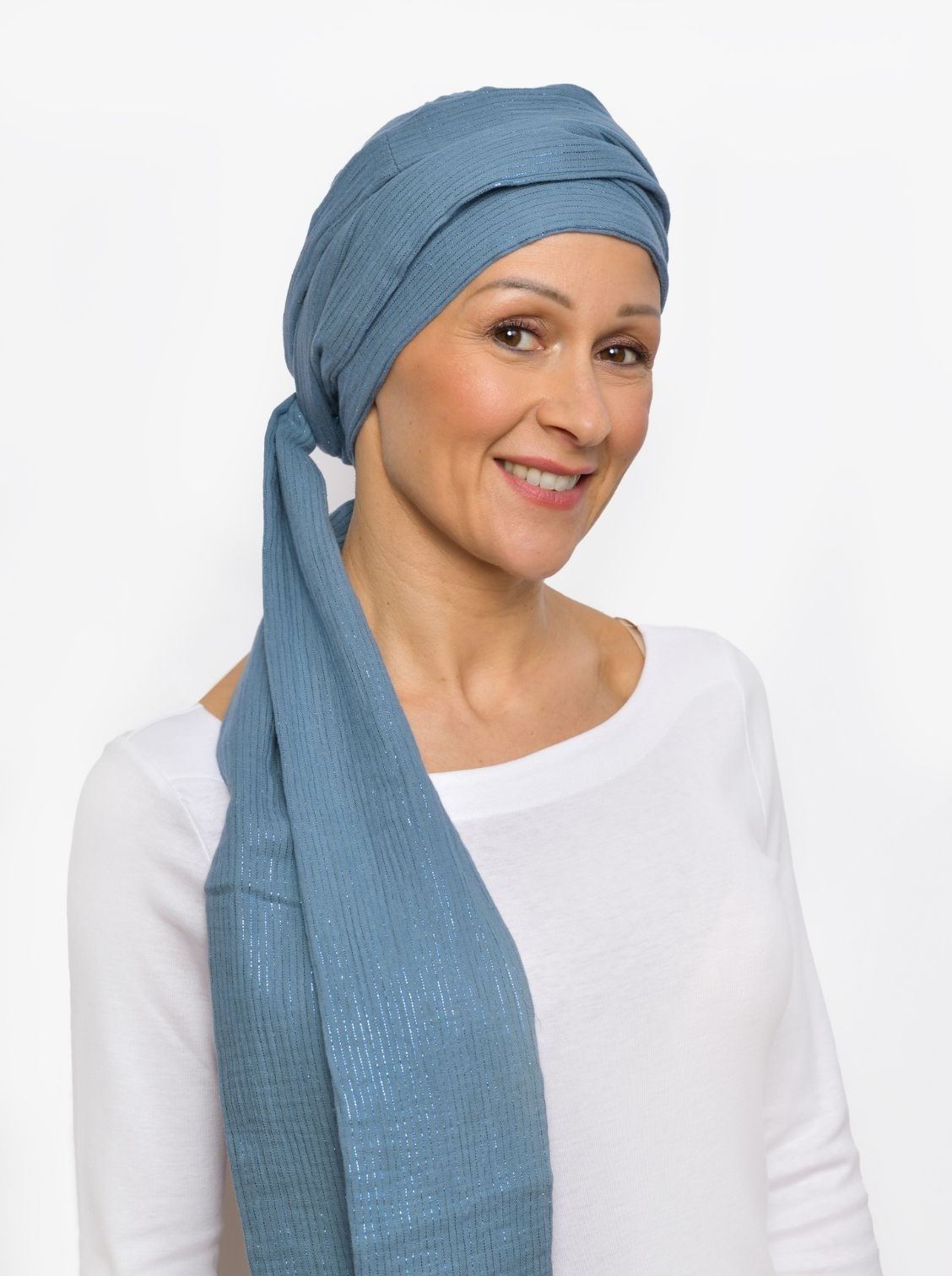 Wikkelsjaal katoen Hannah - Stormy Shimmer Stripe