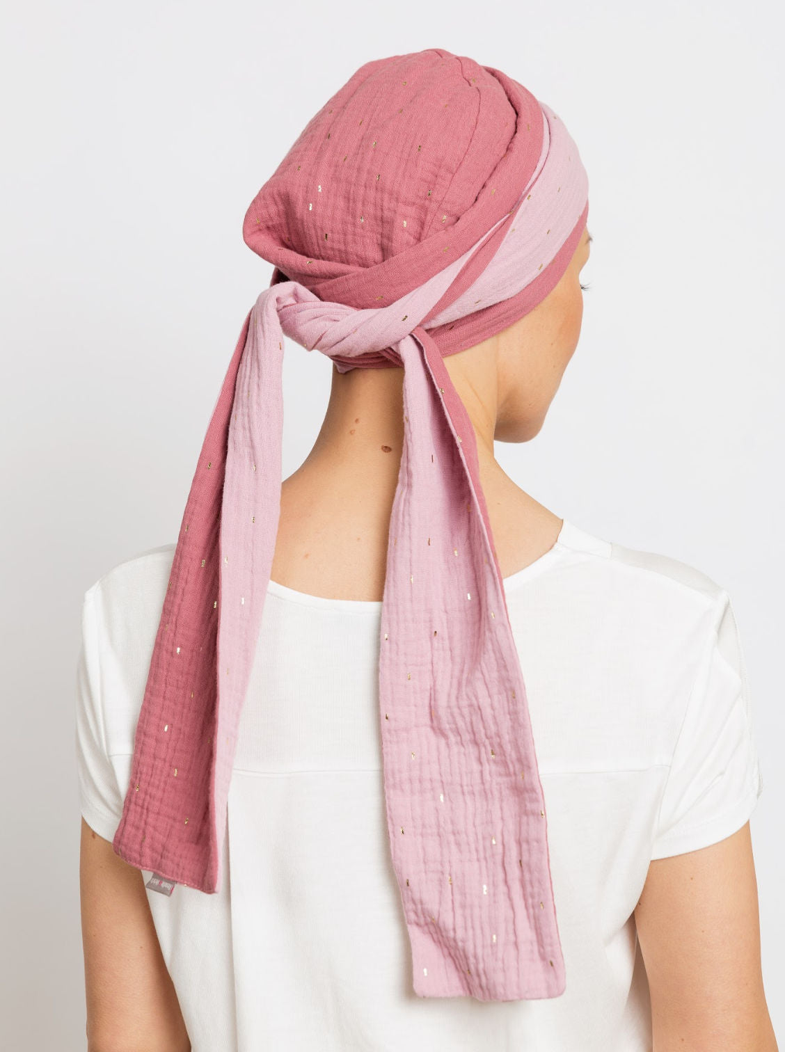 roze chemo sjaal katoen