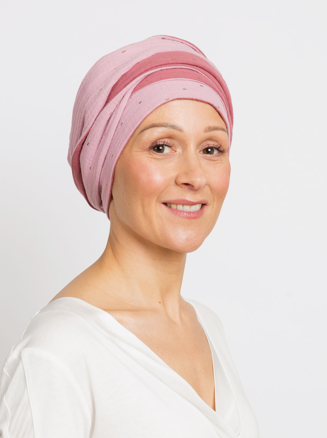 roze chemo sjaal katoen