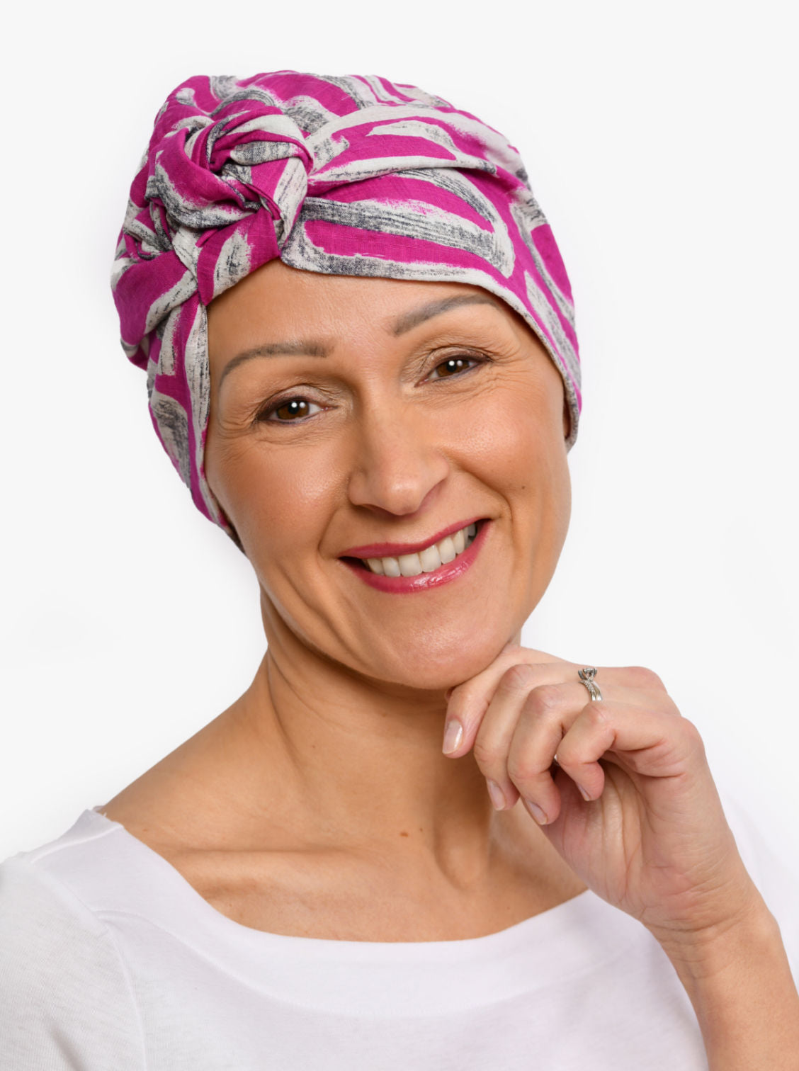 Chemo hoofddoekje Audrey - Pink lino
