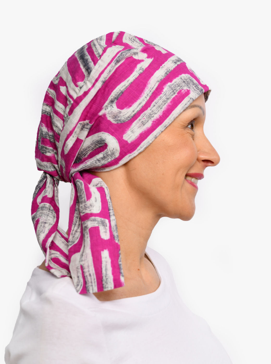 Chemo hoofddoekje Audrey - Pink lino