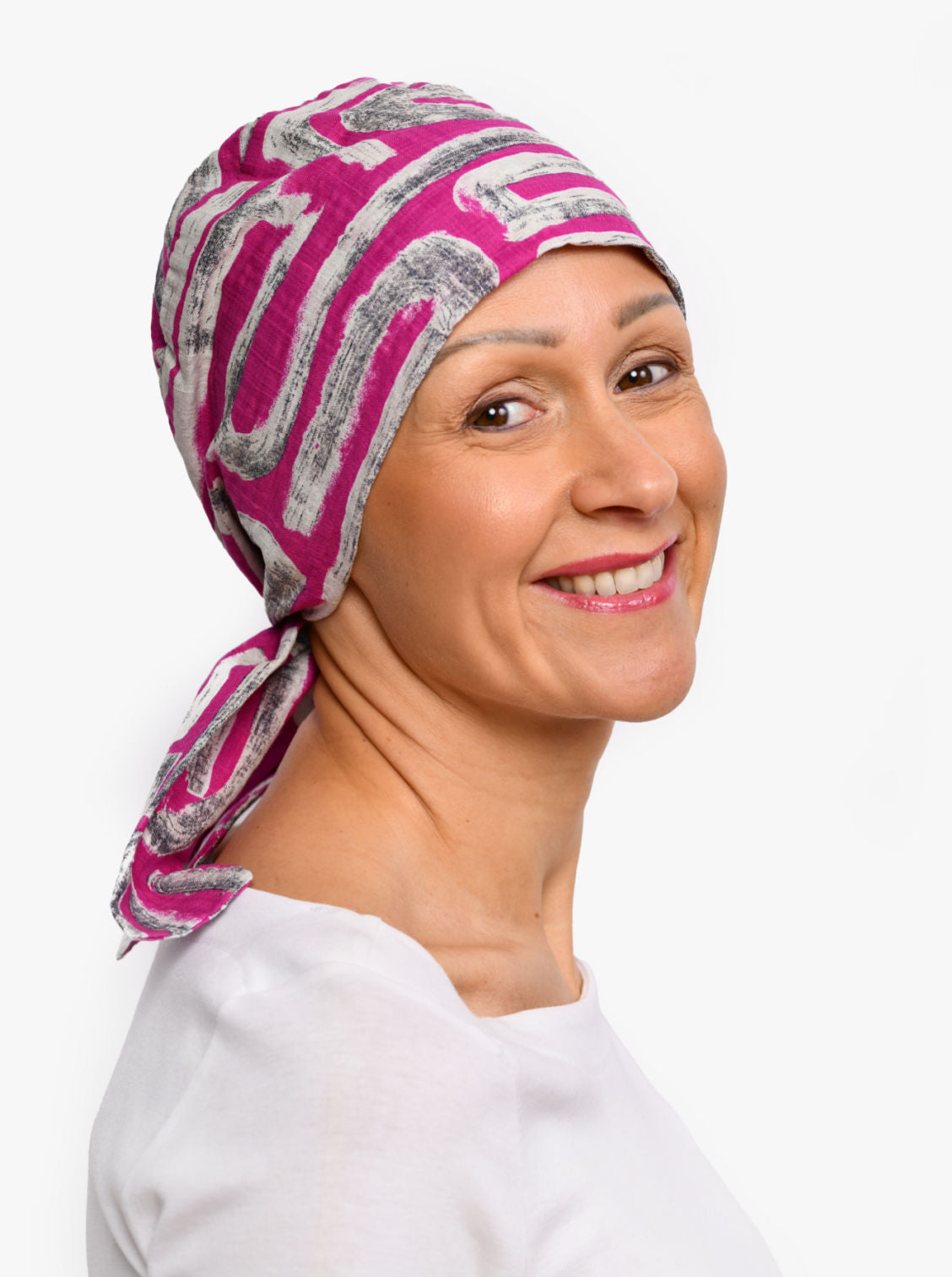 Chemo hoofddoekje Audrey - Pink lino