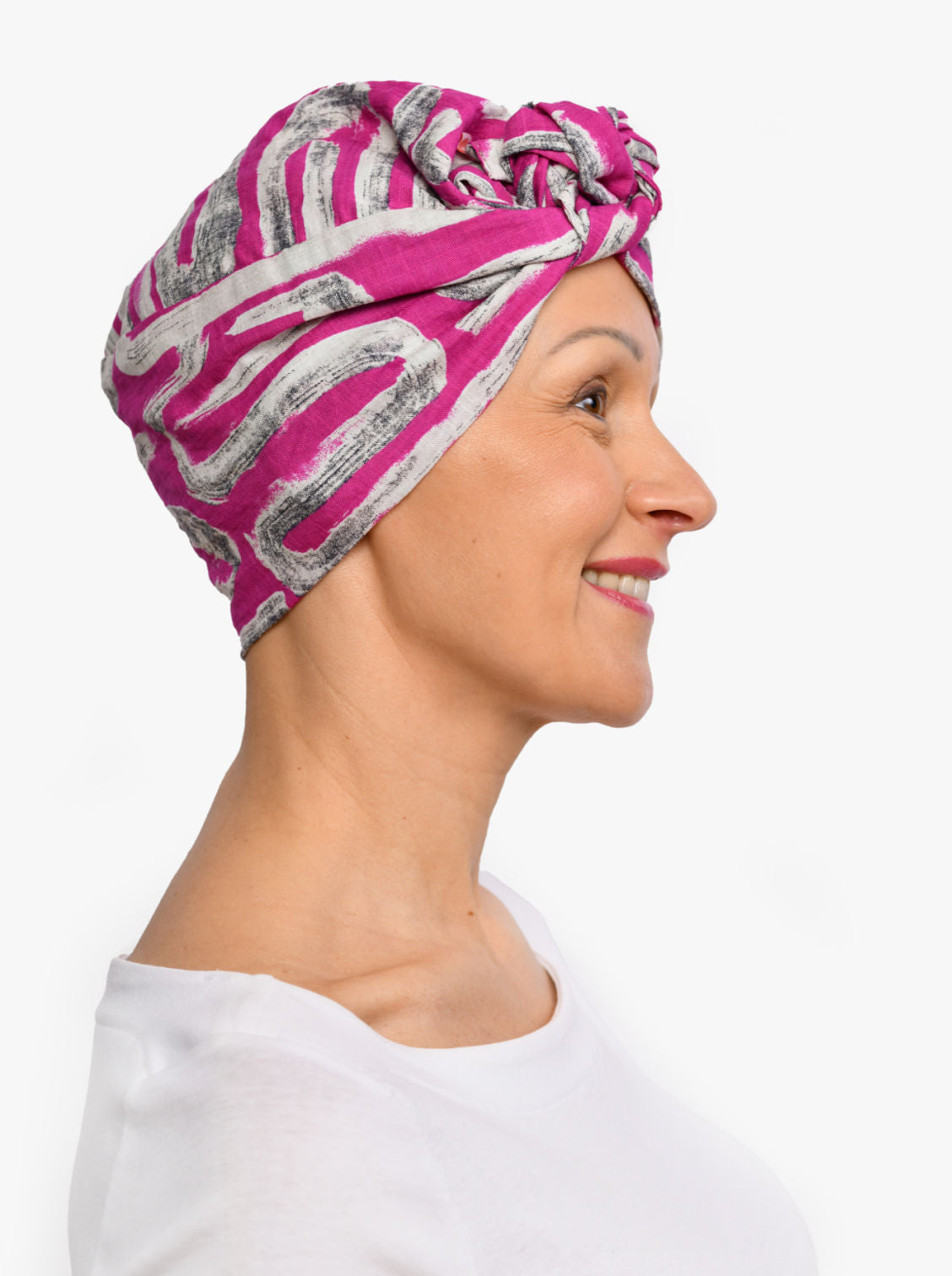Chemo hoofddoekje Audrey - Pink lino