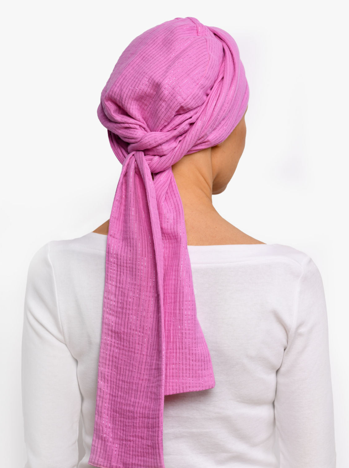 Wikkelsjaal katoen Hannah – Fuchsia Shimmer Stripe