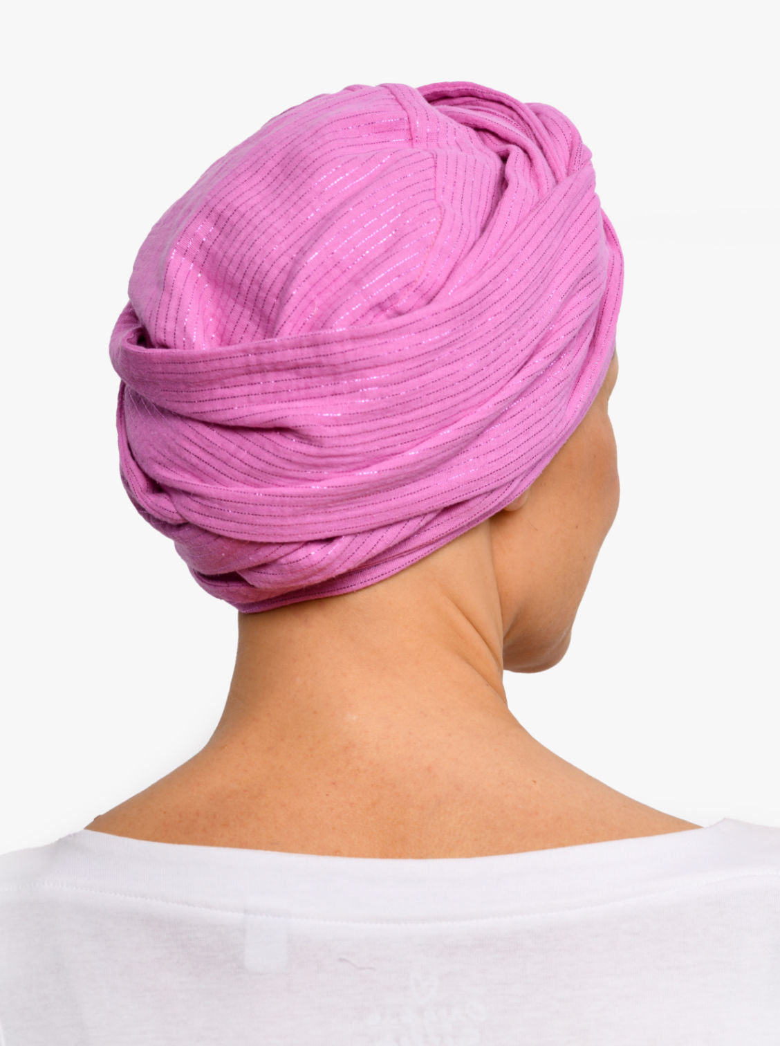 Wikkelsjaal katoen Hannah – Fuchsia Shimmer Stripe