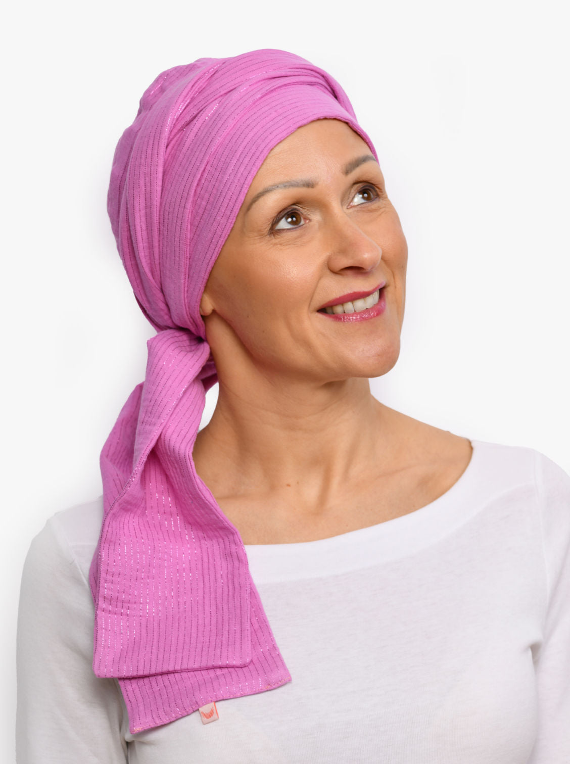 Wikkelsjaal katoen Hannah – Fuchsia Shimmer Stripe