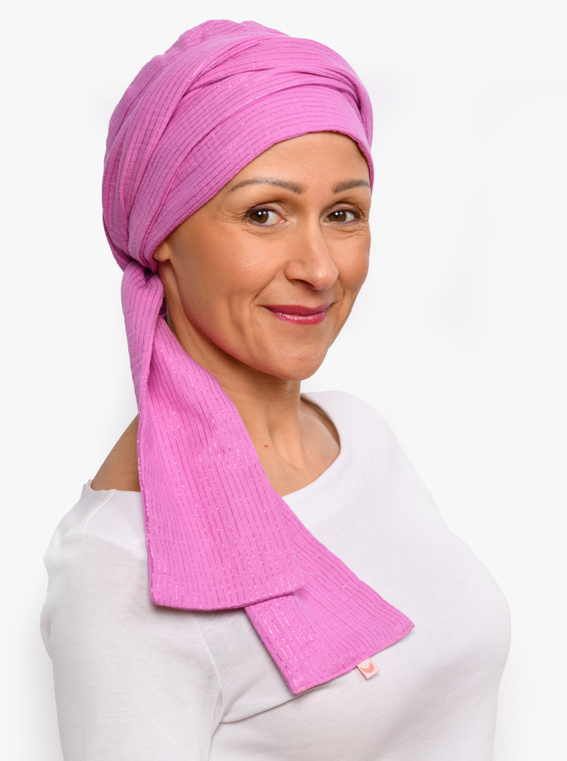 Wikkelsjaal katoen Hannah – Fuchsia Shimmer Stripe