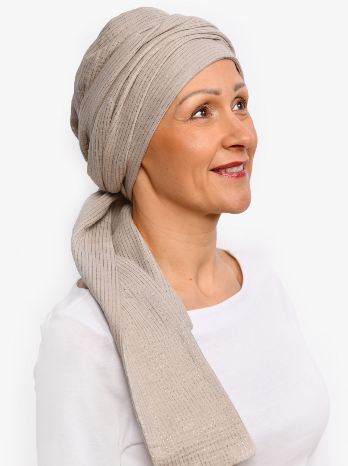 beige chemo sjaal katoen