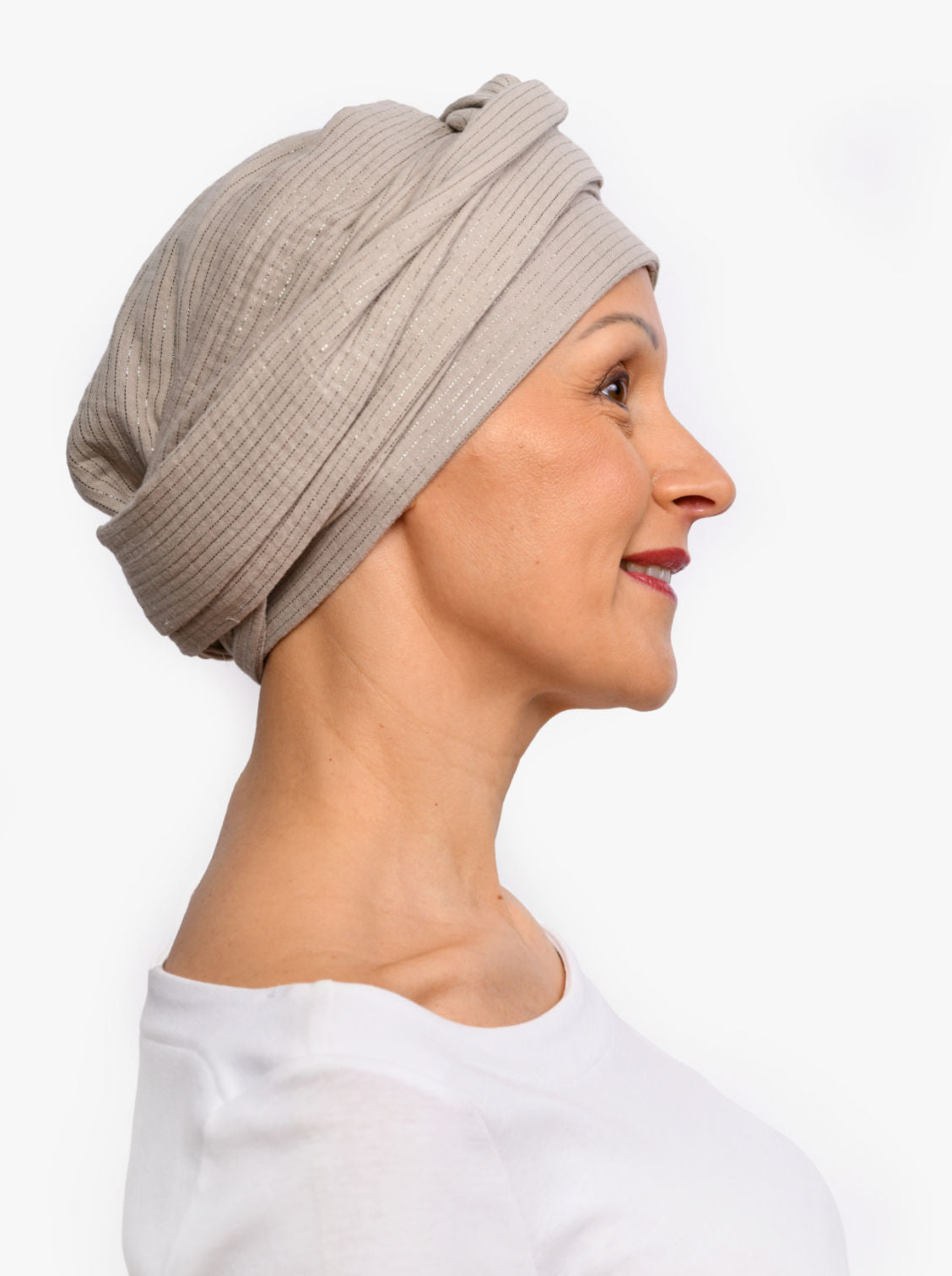 beige chemo sjaal katoen