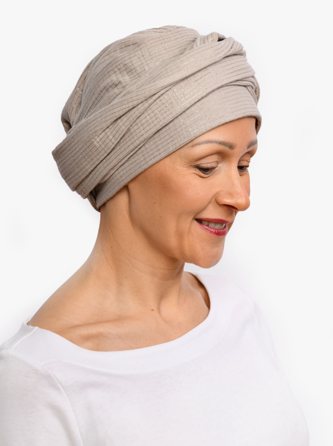 beige chemo sjaal katoen