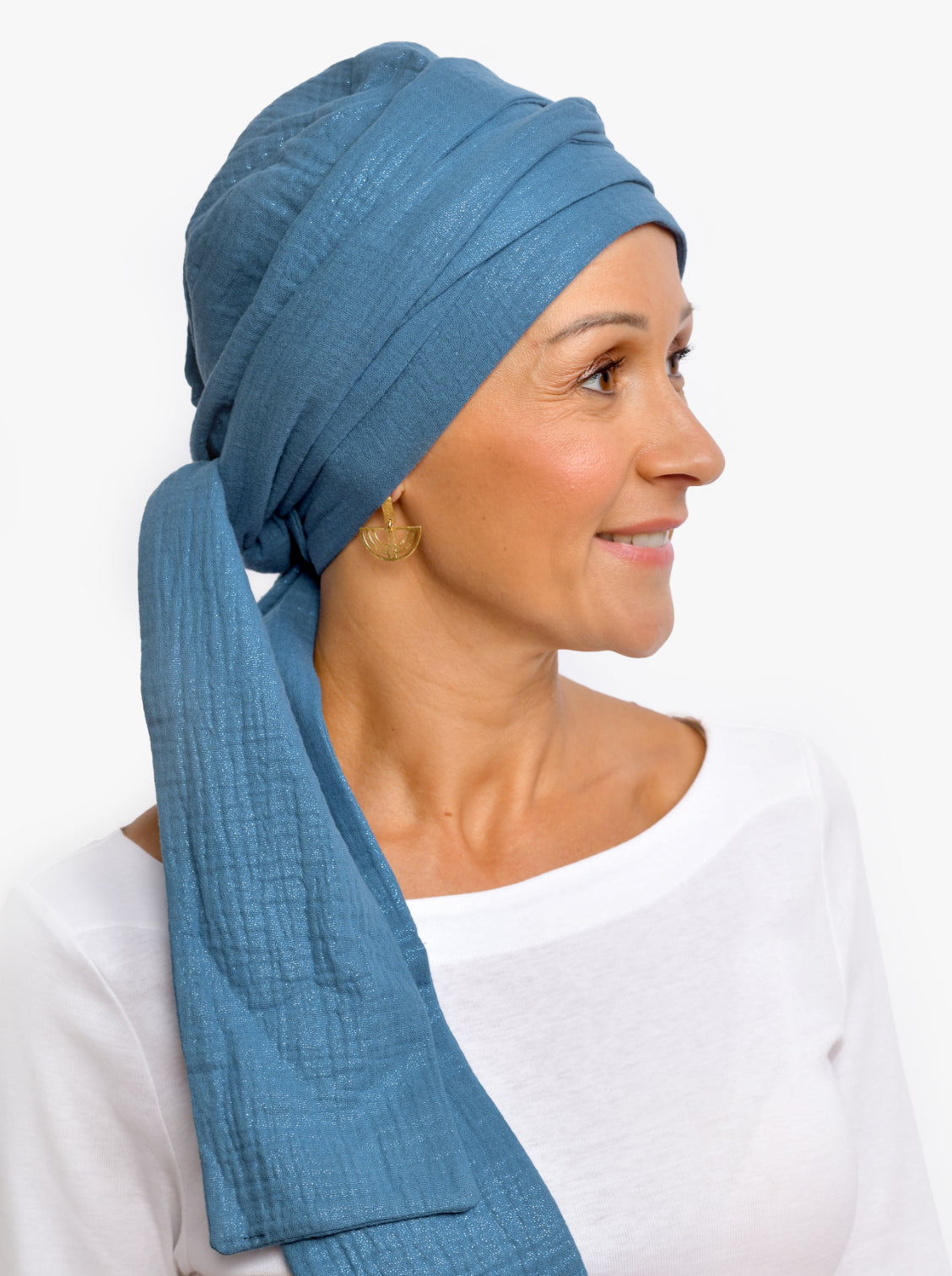 Wikkelsjaal katoen Hannah – Indigo Bling