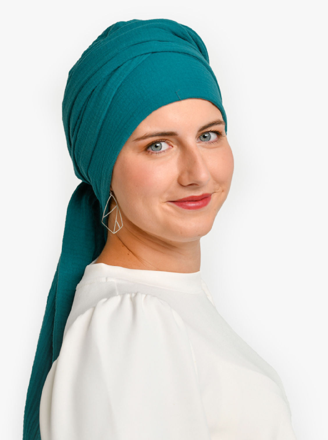 Wikkelsjaal katoen Hannah - Aqua