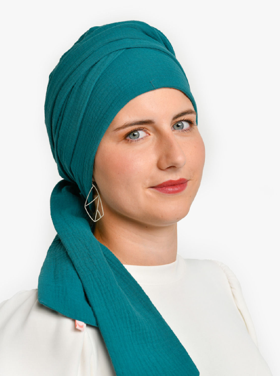 Wikkelsjaal katoen Hannah - Aqua