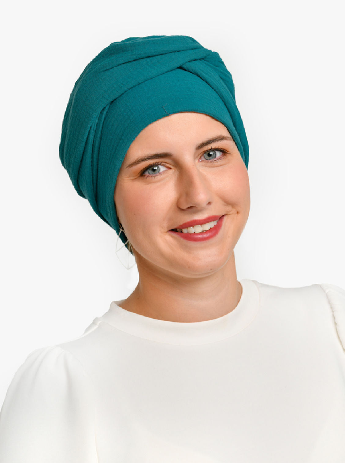 Wikkelsjaal katoen Hannah - Aqua