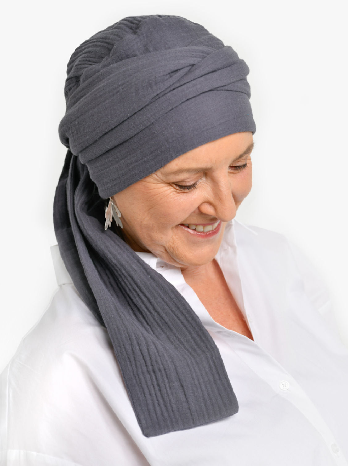 Wikkelsjaal katoen Hannah - Dark grey