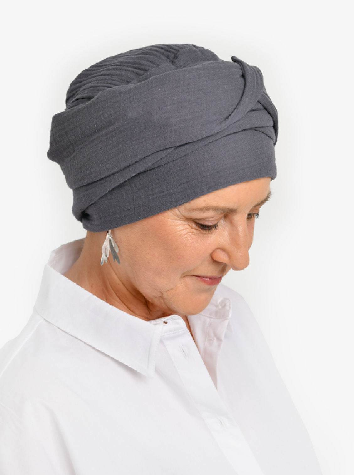 Wikkelsjaal katoen Hannah - Dark grey