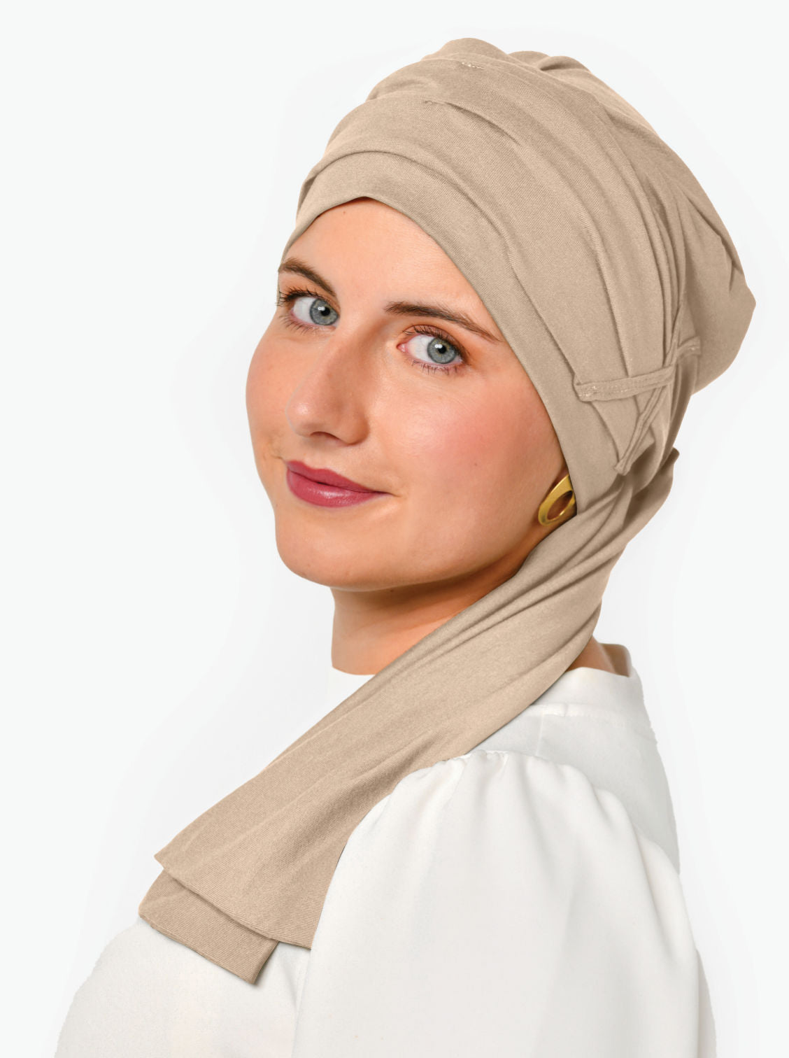 beige chemo sjaaltje haaruitval