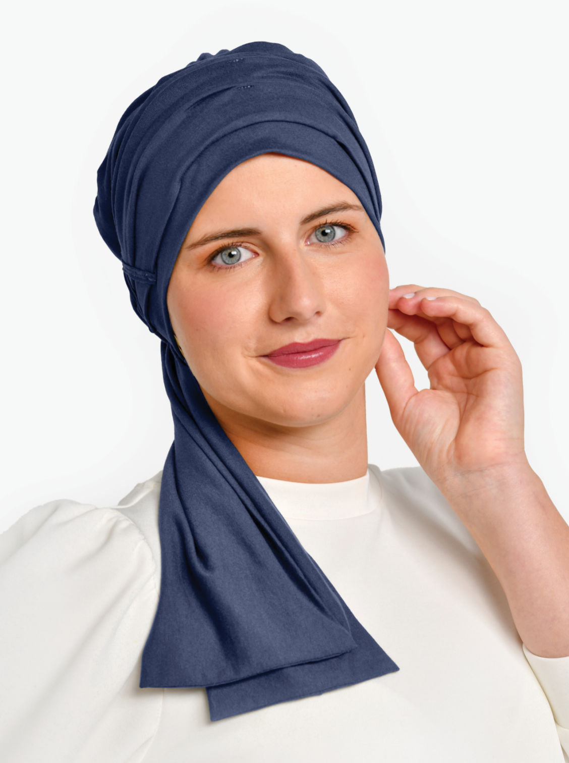 blauwe chemo sjaals na kanker