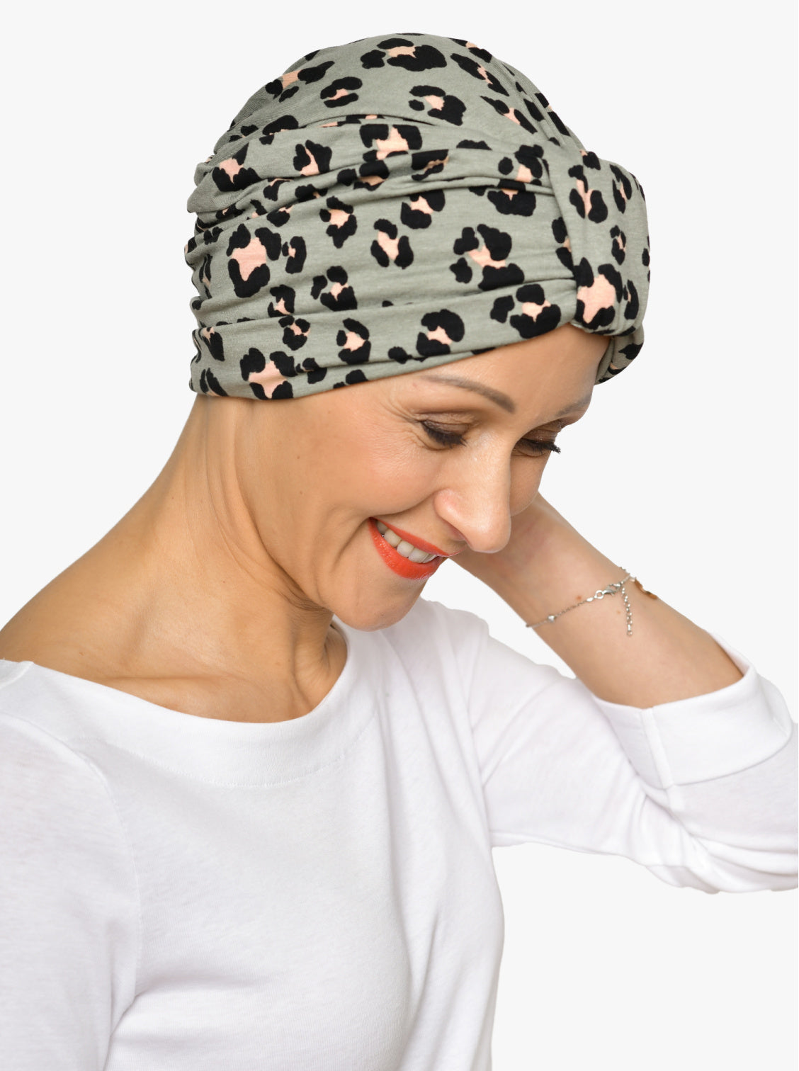 Turban chimio Sophia - Olive Leopard